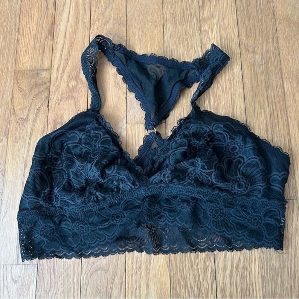 Aerie Black Lace Sexy Bralette Women’s Size Large